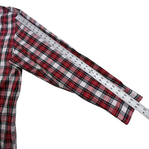 Old Navy Everyday Slim Fit Shirt Mens XL Red Plaid Long Sleeve Button Up Oxford - Picture 11 of 11